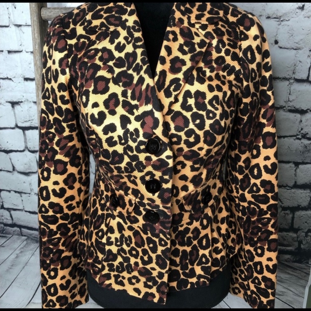 Cache animal print leopard cheetah blazer